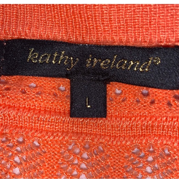 Kathy Ireland Knit Cardigan Orange Size L - Picture 5 of 5